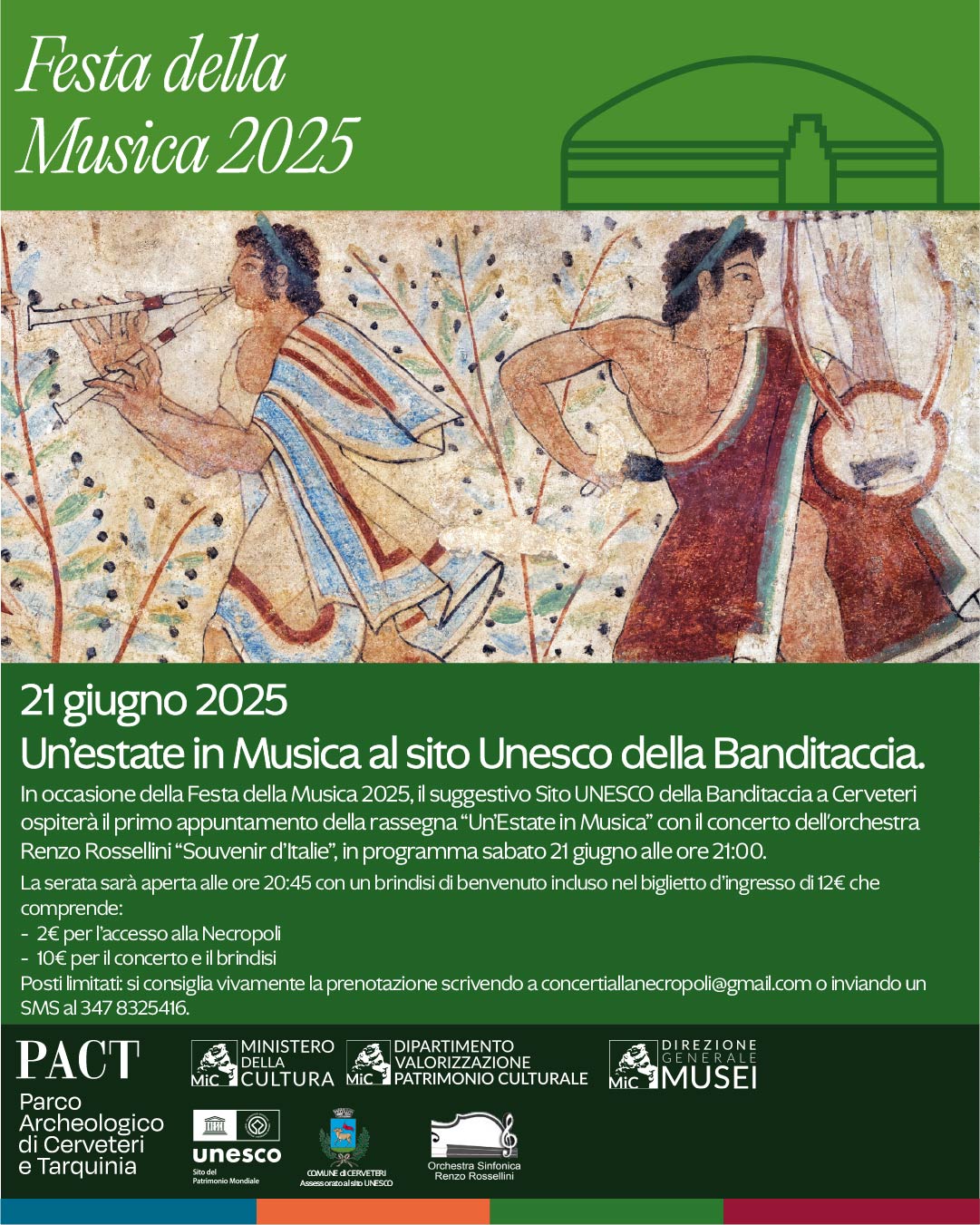 Al momento stai visualizzando UN’ESTATE IN MUSICA al Sito UNESCO della Banditaccia