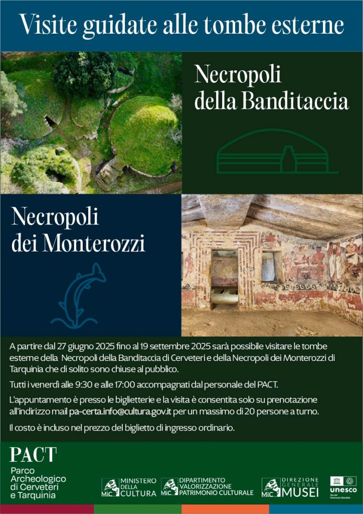 Visite guidate alle tombe esterne di Cerveteri e a Tarquinia
