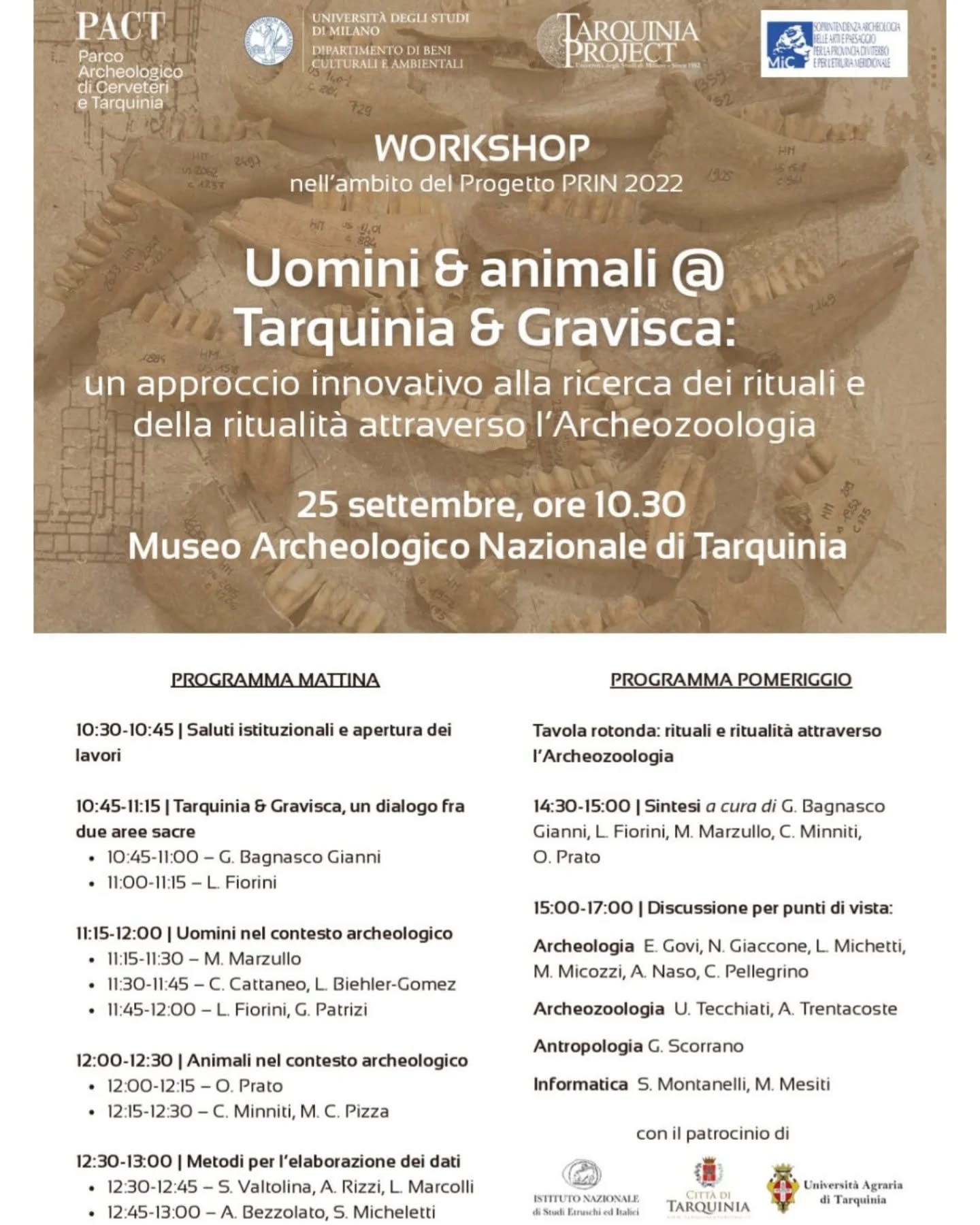 Scopri di più sull'articolo Workshop Uomini & animali @ Tarquinia & Gravisca