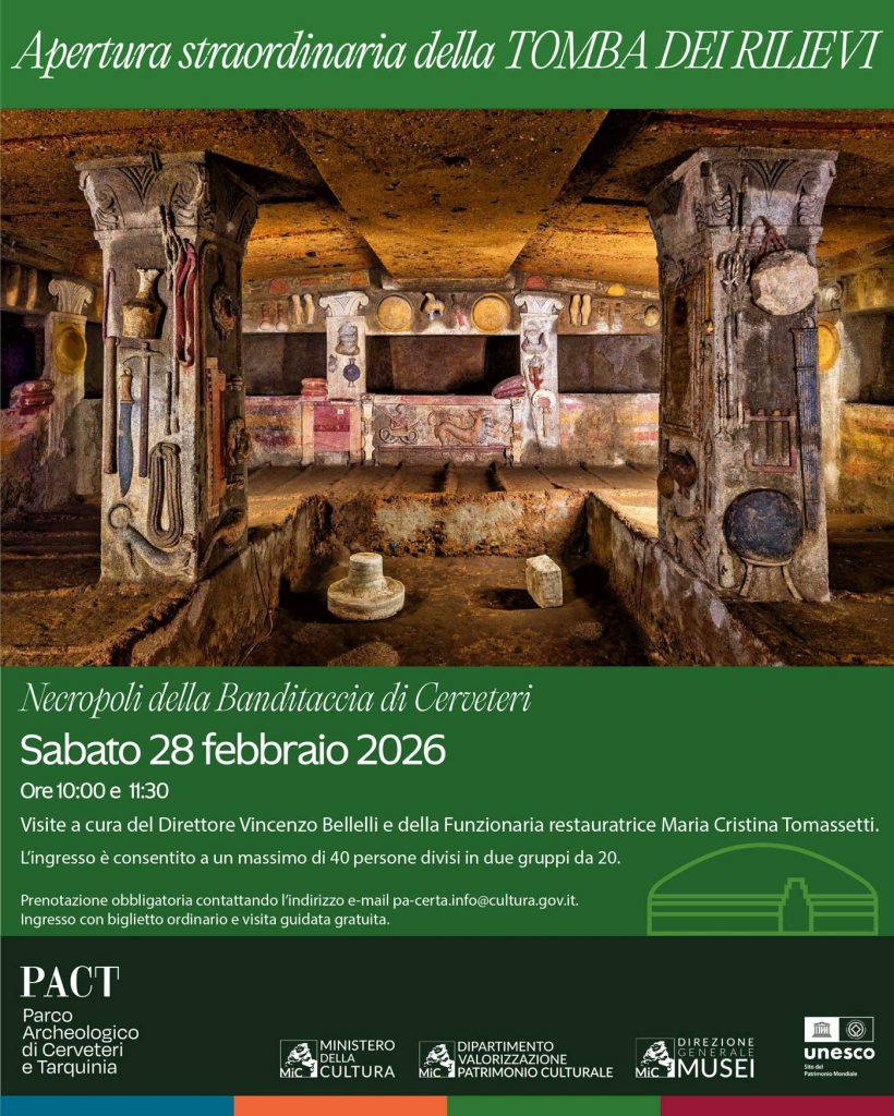 apertura-straordinaria-della-tomba-dei-rilievi-necropoli-della-banditaccia-cerveteri-pact