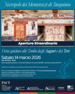 Scopri di più sull'articolo APERTURA STRAORDINARIA DELLE TOMBE DEI TORI E DEGLI AUGURI