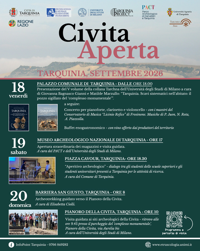 Apertura straordinaria dei magazzini del Museo Archeologico Nazionale di Tarquinia in occasione dell’evento Civita Aperta 2026
