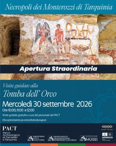 Scopri di più sull'articolo Apertura straordinaria della tomba dell’Orco, 30 settembre 2026.