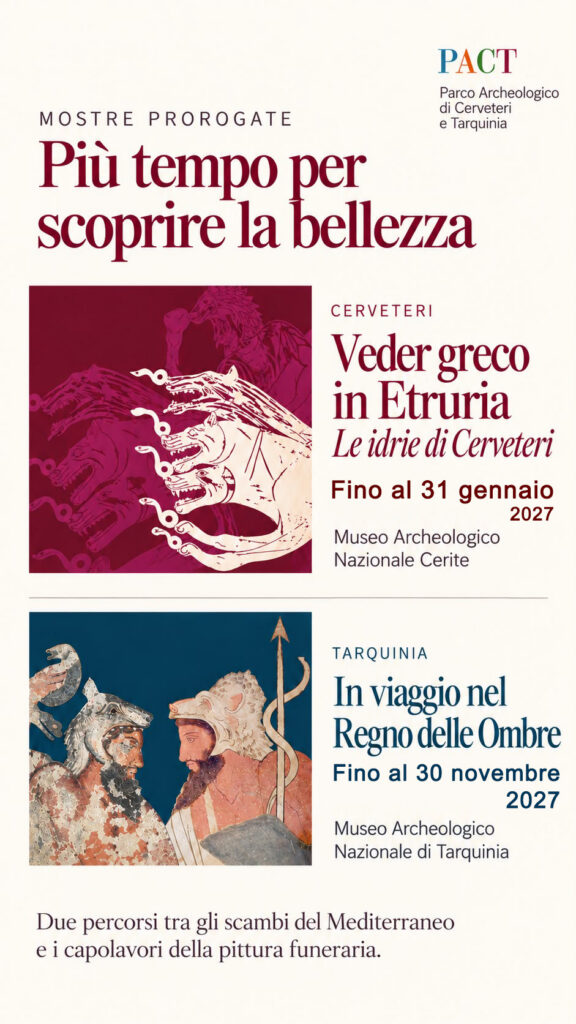 Cerveteri e Tarquinia, il viaggio nell’arte e nella storia etrusche continua nel 2027